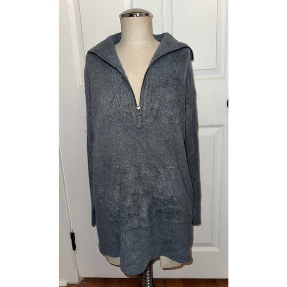 Barefoot Dreams CozyChic Lite Blue 1/2 Zip Size S Small - Picture 1 of 5